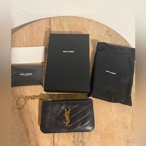 Saint Laurent Black Zippered Pouch